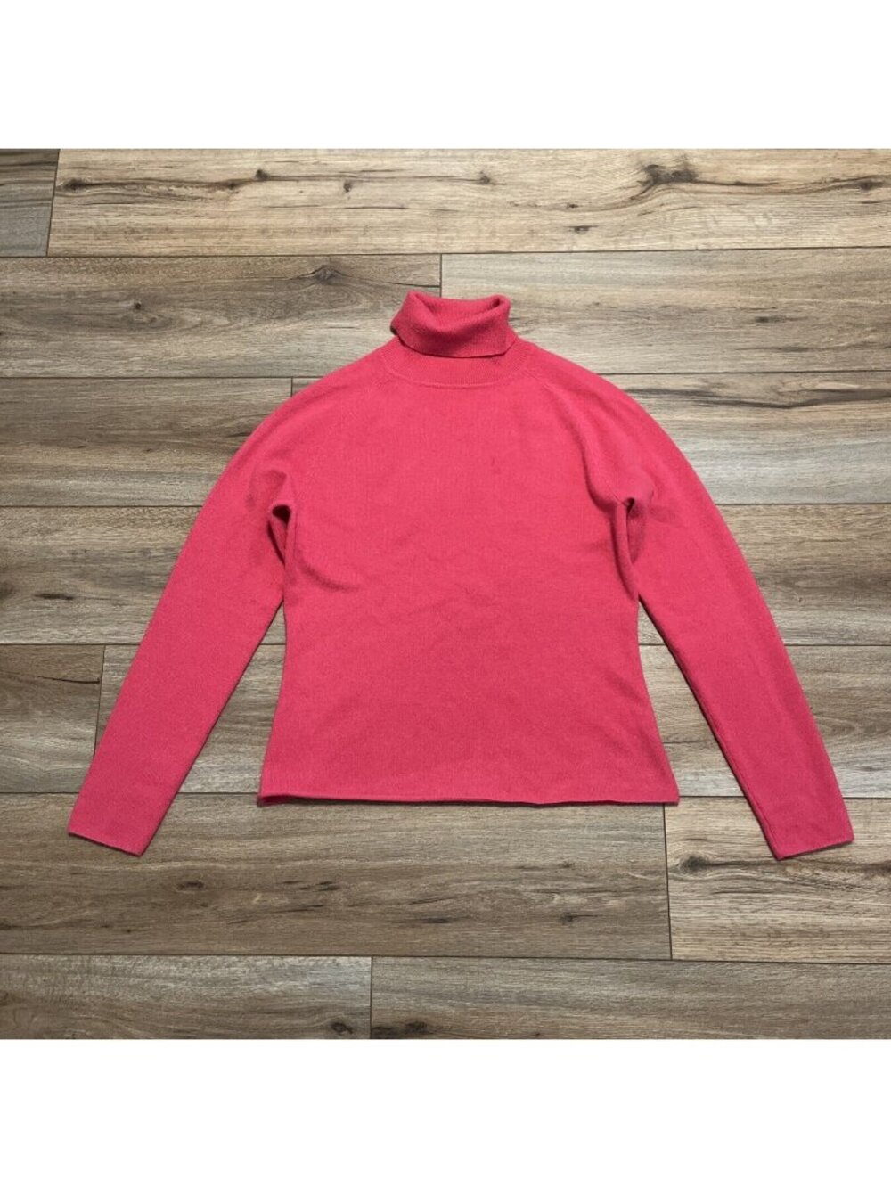 Women's Gene Meyer Turtleneck Sweater SZ Large 100% Cashmere Knit Pink Soft Cozy